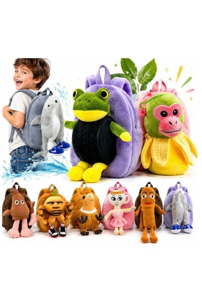OEM Rucsac de pluș pentru copii 23 x 21 cm, cu personaj detașabil Boneca Amba...