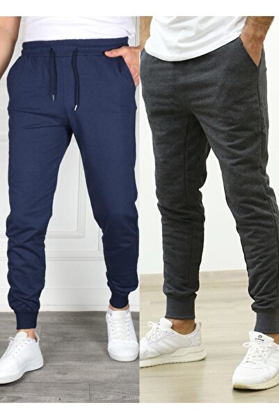 TORUK MAKTO Set of 2 Unisex Ribbed Leg Sweatpants Jogger Comfortable Fit Dail...
