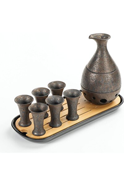 OtherMax Set pentru sake japonez tradițional, din porțelan, carafă retro și 6...