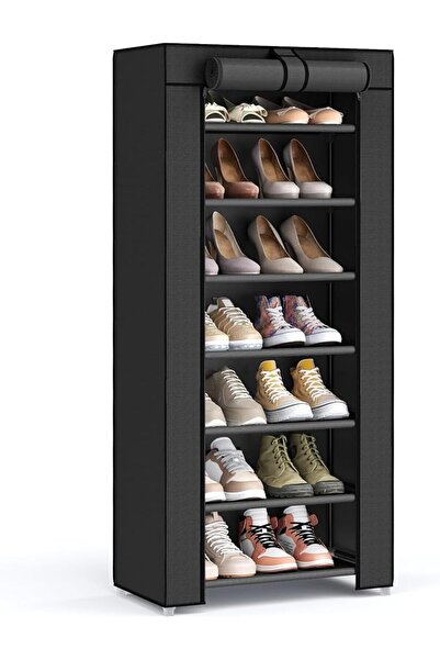 SONGMICS Shoe Rack with Non-Woven Fabric Cover, 7 Tier Storage Shelf for 14-2...