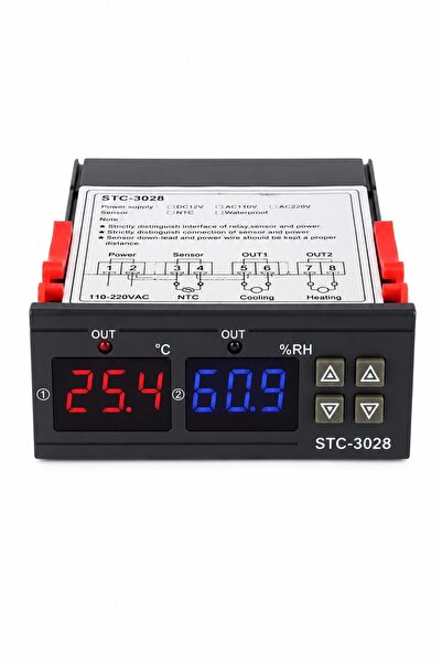 YCL Kuluçka STC-3028 Isı ve Nem Kontrollü Dijital Termostat 220V