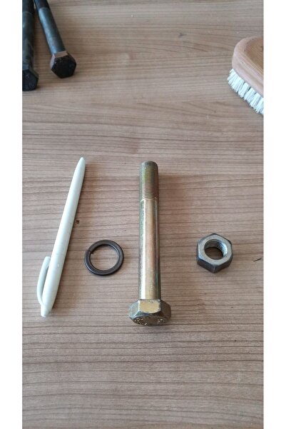 M16 x 12cm Altıköşe Başlı beyaz Civata adet 5 + somun adet 5 + rondele adet 5 ( takım 5 adet )