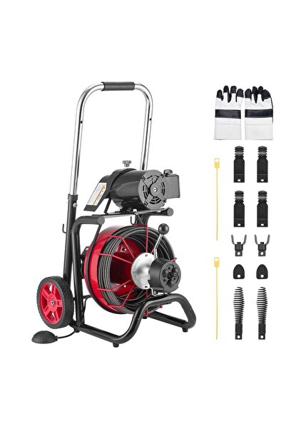 OMS Sarpe electric pentru desfundat tevi, Profesional, 8 x capete taiere, Lun...
