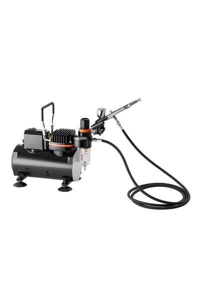 OMS Kit aerograf cu compresor, 23-25 L/min, 120 W, duza 0.2, 0.3 și 0.5 mm, V...