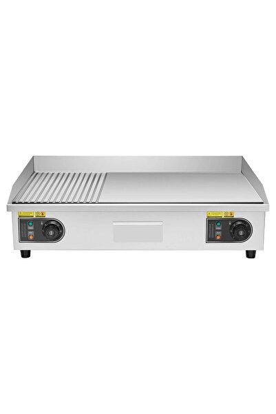 OMS Plita electrica, Plancha Inox 4400 W, suprafata de gatit Striata/Neteda 7...