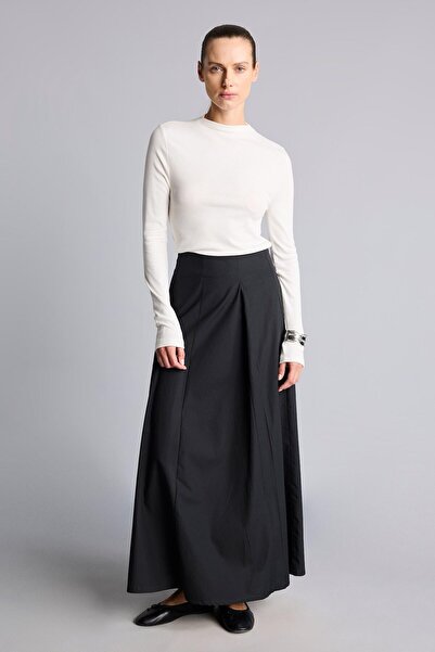 DeFacto 100% Cotton A-Line Poplin Maxi Skirt I2169Ax26Au