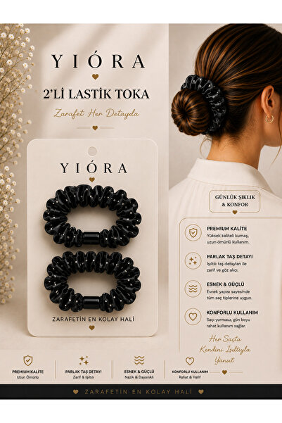 yiora 2 Li Stoned Satin Fabric Rubber Buckle with Stone Detail Provides Stron...