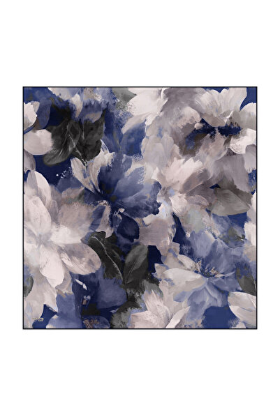Bursa İpek Navy Blue Aura Pattern Organic Scarf