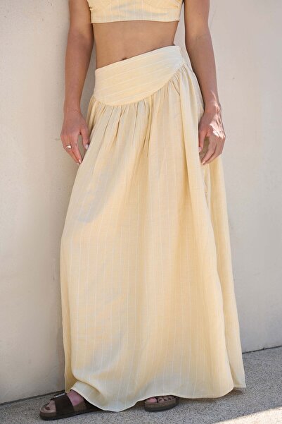 İKİKIZ Linen Blend Skirt & Bra Set