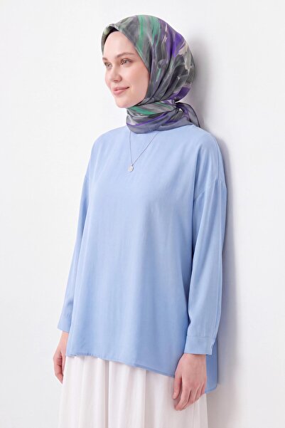 Silk Home Velora Eşarp Fırça Desen Mavi Lila