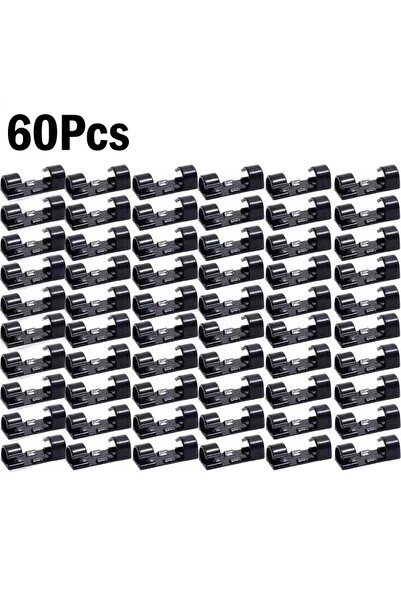 choice2 60X-Black Cable Clips Organizer Drop Wire Holder Cord Management Self...