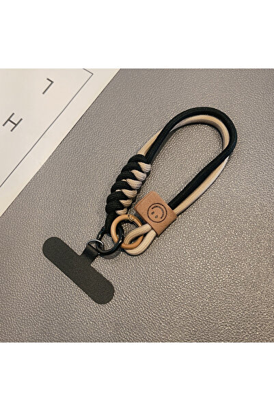 Choice5 Black British Style Contrast Color Braided Cotton Rope Phone Lanyard ...