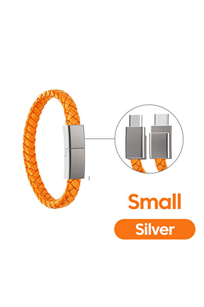 Choice Silver Small USB C to USB C Bracelet USB Cable Type C Portable Fast Ch...