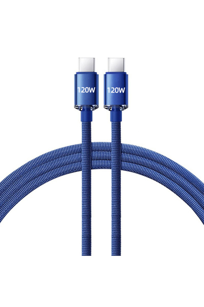 Choice4 2m Blue 120W Cable Super Fast Charging USBA To Type C To USBC Cable P...
