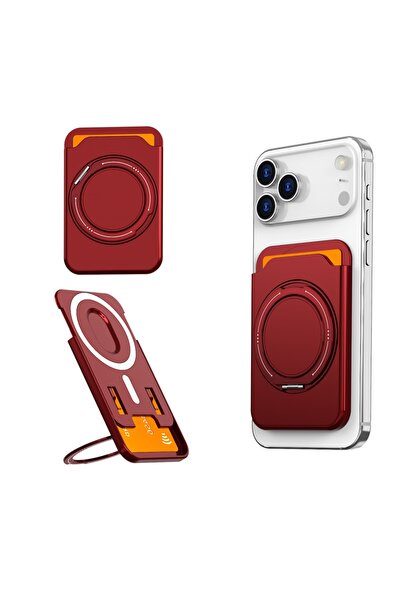 Choice9 Red Magnetic For Magsafe Wallet Sold Card Holder Case For iPhone 17 P...