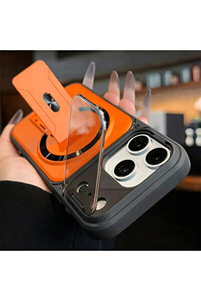 Choice78 iPhone17 Pro Orange Fold Stand Magnetic Armor Case for iPhone 17 Air...