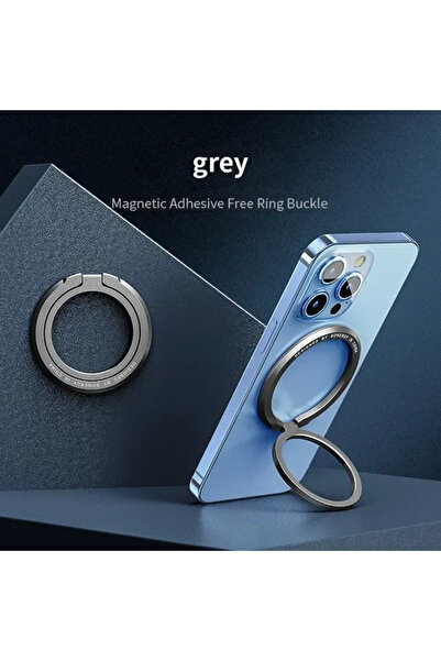 Choice Gray Universal Magnetic Phone Ring Holder 360° Rotation Foldable Stand...