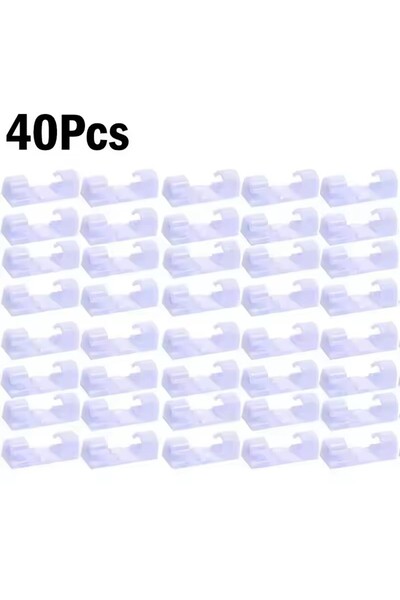 Choice4 40X-White Cable Clips Organizer Drop Wire Holder Cord Management Self...