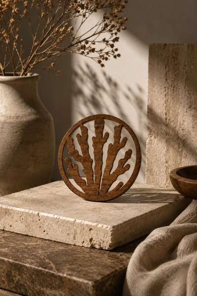 desenizmir Coral Pattern, Set of 6 Decorative Coasters