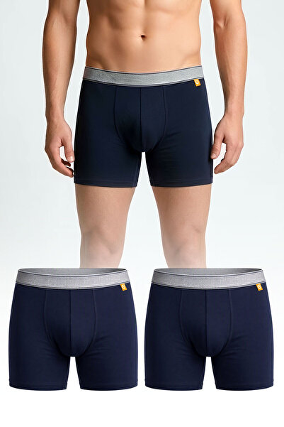 DAYCO Premium Micro Modal Men's Boxer Double Pack Navy Blue - Mbx102-Laci-Cift