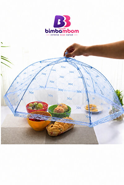 bimbambom Blue, Food Preservation Umbrella, Food and Meal Fly Protector, Tull...