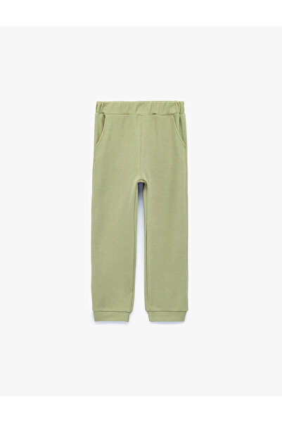 Koton Cotton Sweatpants with Pocket Detail and Elastic Waistband