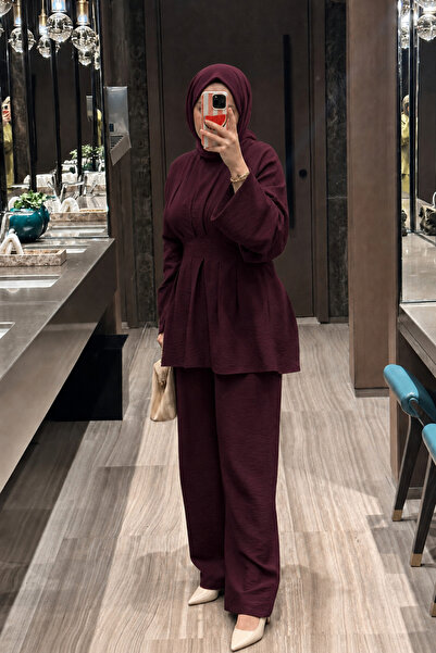 müqofficial Avena Pleated Suit - Burgundy