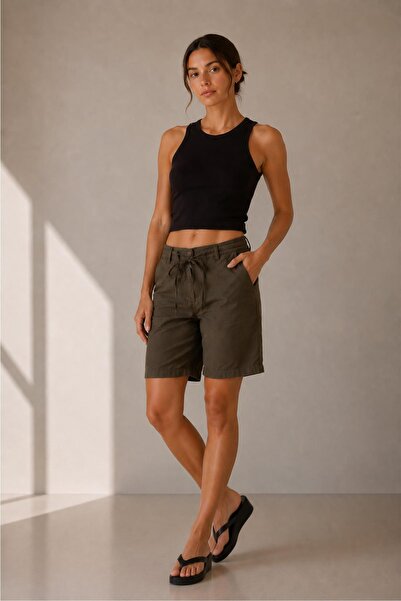 ALEXANDERGARDI Tied Linen Bermuda Shorts