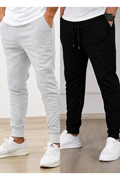 TORUK MAKTO Set de 2 pantaloni de trening unisex cu tiv cu nervuri Jogger, cu...