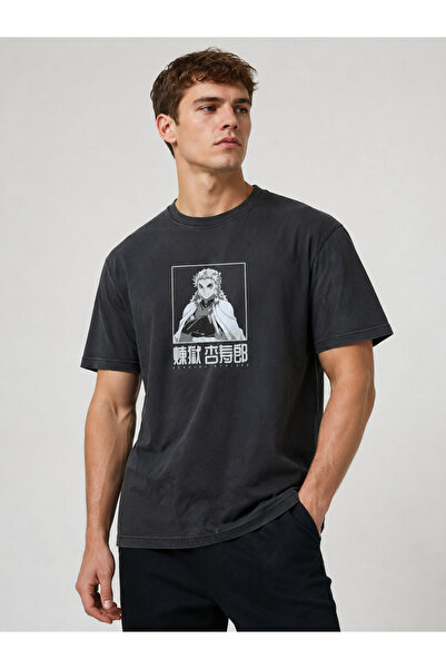 SOFT AURA Unisex Gri Oversize t-shirt Demon