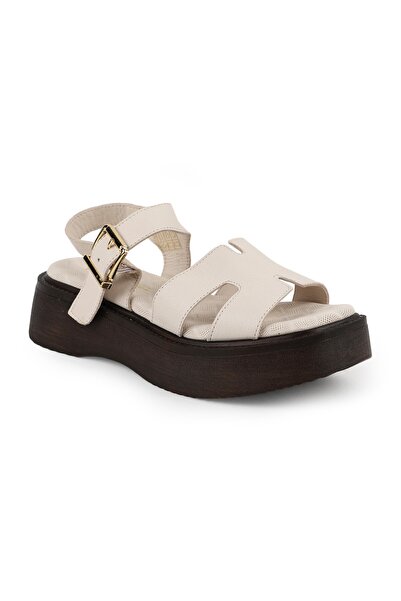 Mammamia Women's Sandals Daily Genuine Leather Laser Cut Platform Wedge Sole ...