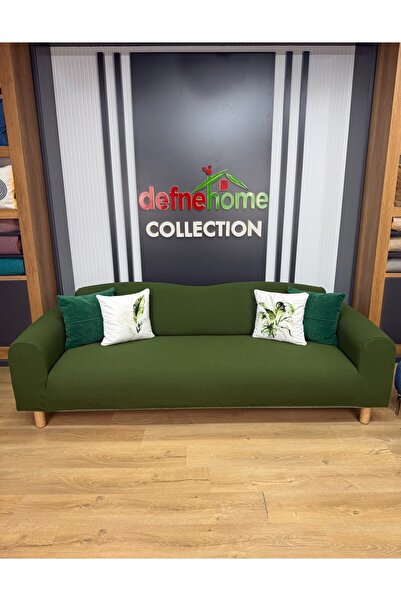 Defne Home Premium Vera Kumaş 3 Kişilik 1 Adet Koltuk Örtüsü VERA-22 (Haki)