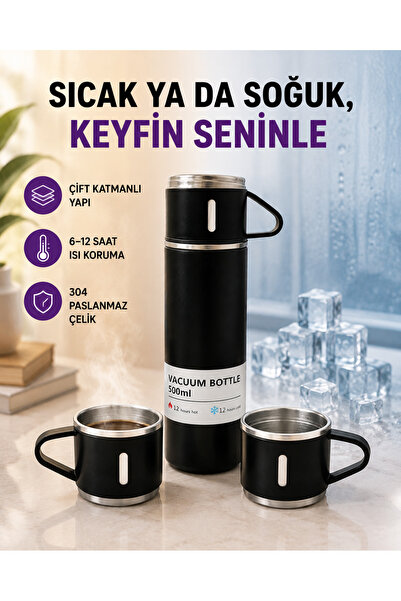 Marsilyan Stainless Steel Thermos Set |   500 ml Capacity, 6-12 Hours Heat Pr...