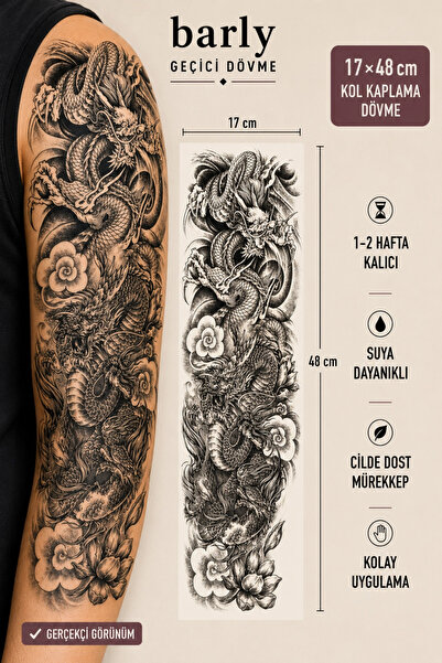 Barly Çiçek Kol Geçici Dövme Tattoo