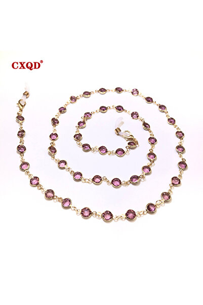Choice10 75cm gold purple Colorful Crystal Bead Eyeglass Holder Fashion Glass...