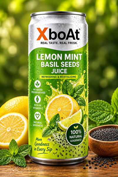 Xboat Lemon Mint Basil Seeds Juice – Refreshing & Revitalizing Drink