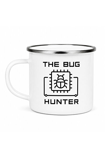 OEM Емайлирана чаша The Bug Hunter, от емайлиран метал, бяла