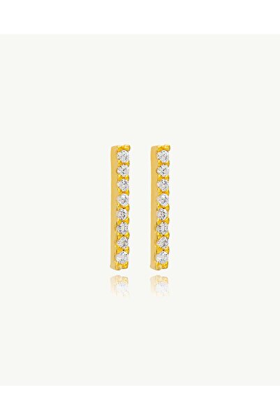 Stemma Jewelry Cercei Crystal Zirconia Bar din Argint 925, cu Zirconiu, Placa...