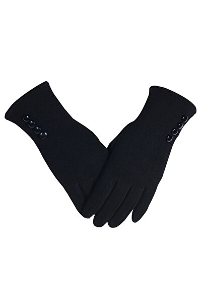 VeeShop Women's elegant touchscreen gloves with buttons - Black
