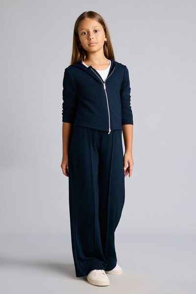 DeFacto Elastic Waist, Stitched Front, Wide Leg Modal Trousers for Girls I226...