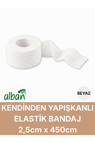 Alban 2,5cm Kendinden Yapışkanlı Elastik Bandaj, Kohesiv Bandaj 2,5cm x 4.5m ...
