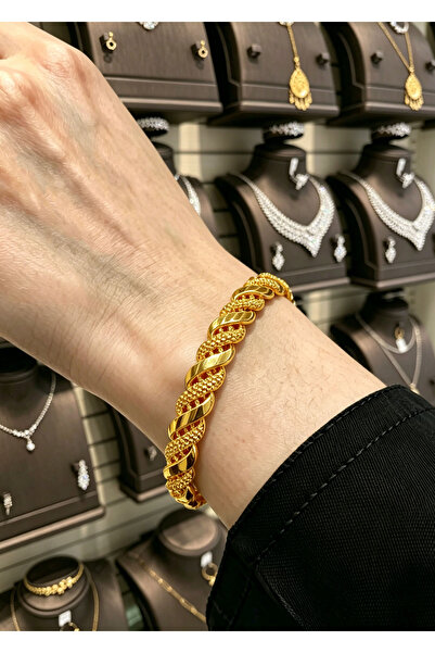 SAMGE Women's twisted cable bracelet featuring an alternating spiral design o...