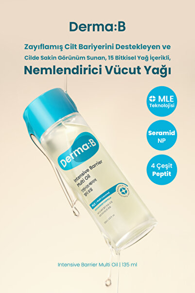 Derma B 15% Plant-Based Oil Content, Fast Absorbing, Moisturizing Body Oil De...