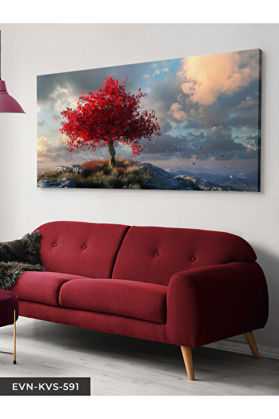 Evinemoda Red Tree One Piece Canvas - Canvas Art Print