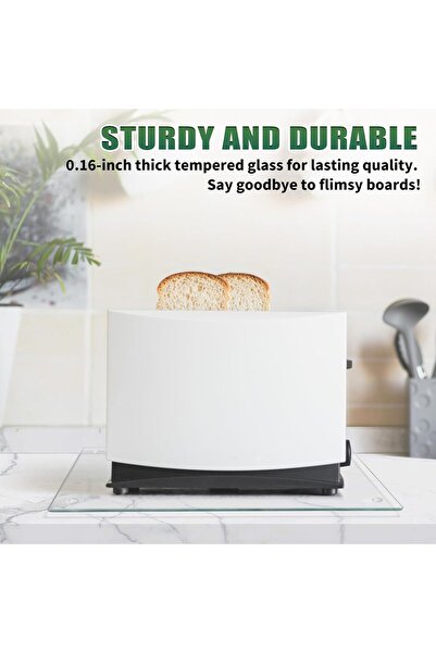 MODERN Seelenruhe Tempered Glass Cutting Board for Kitchen Counter, 12x16 inch Clear Cutting Board for Countertop, Non-Slip, Heat-Resistant, Easy to Clean, Kitchen Decoration