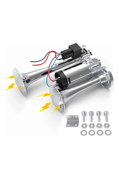 Generic Brand 24V Super Loud Electric Air Horn Dual Trumpet Compressor for Tr...