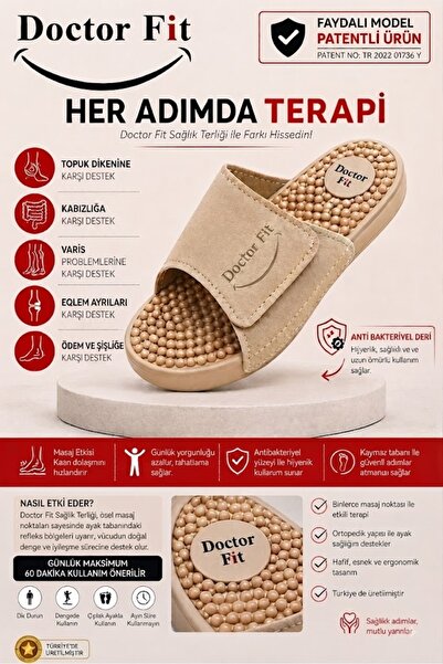 Doctor Fit 37 Numara Unisex Refleksoloji Rahatlatıcı,Akapunktur Masaj Terliği...