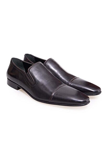 FRANCO CALVANI Brown Laceless Genuine Leather Leather Sole Men's Shoes