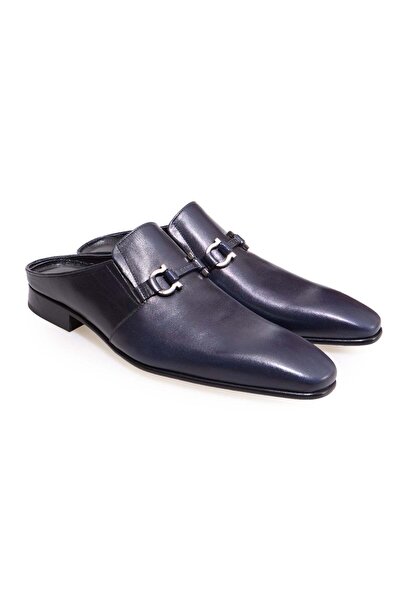 FRANCO CALVANI Dark Blue Color Laceless Genuine Leather Men's Half Shoes