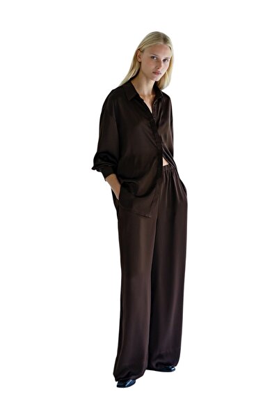 French Connection Women Bernadetta Satin Wide Leg Pant